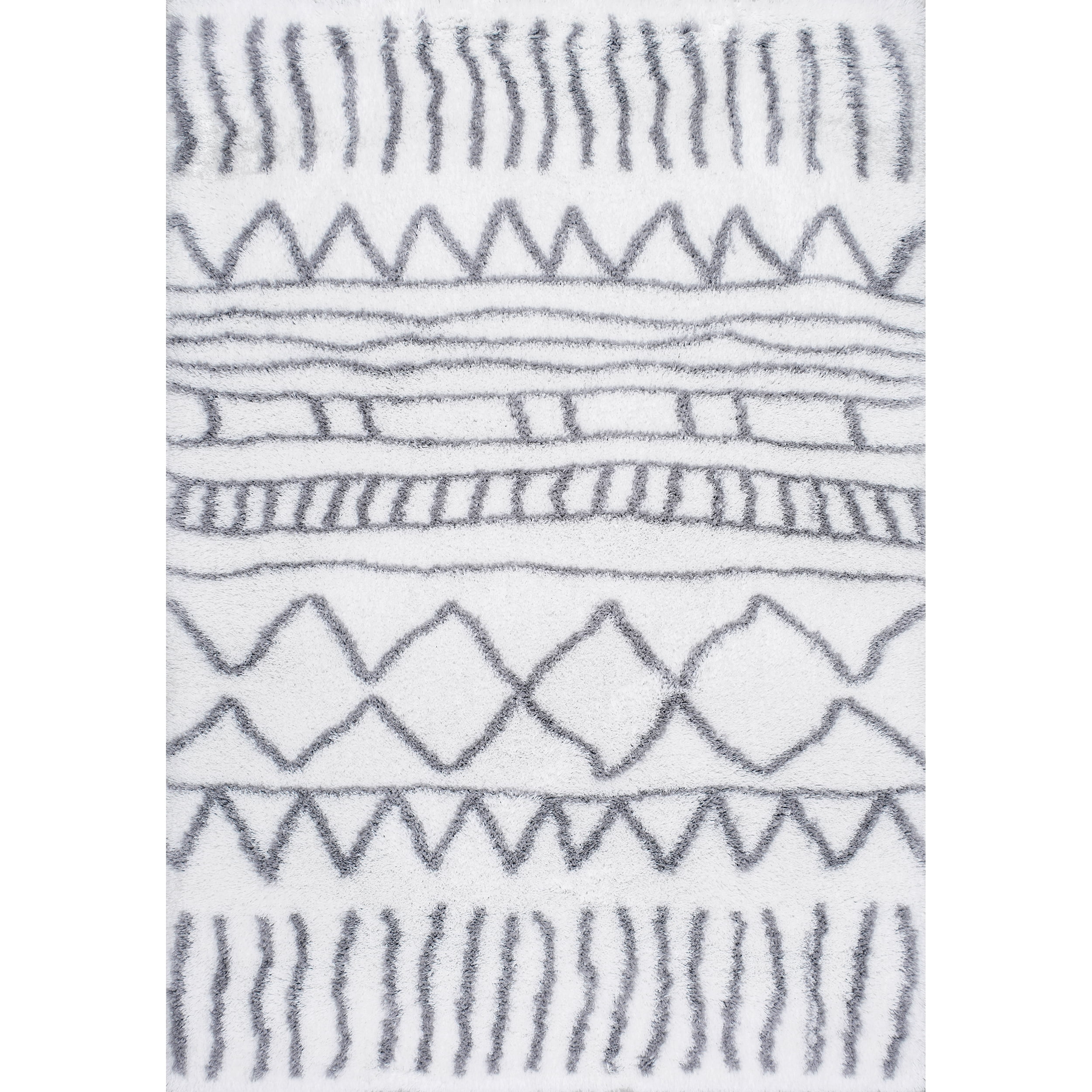 nuLOOM Renata Moroccan Shag Area Rug, 8' x 10', Gray