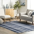 thumbnail image 1 of nuLOOM Rianne Machine Washable Plaid Farmhouse Area Rug, 6' x 9', Blue, 1 of 2