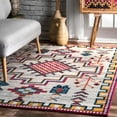thumbnail image 1 of nuLOOM Richelle Tribal Medallion Area Rug, 6' 7" x 9', Silver, 1 of 2