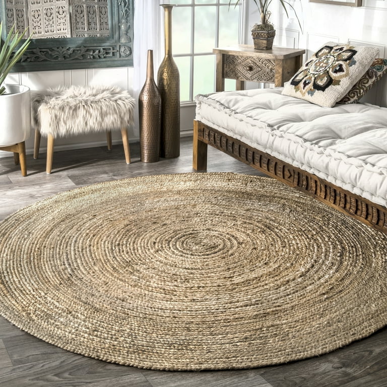 nuLOOM Rigo Hand Woven Jute Natural 10' Farmhouse Round Rug 