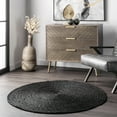 thumbnail image 1 of nuLOOM Rigo Hand Woven Farmhouse Jute Area Rug, 8' Round, Black, 1 of 15