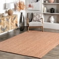 thumbnail image 1 of nuLOOM Rigo Hand Woven Farmhouse Jute Area Rug, 8' x 10', Peach, 1 of 9