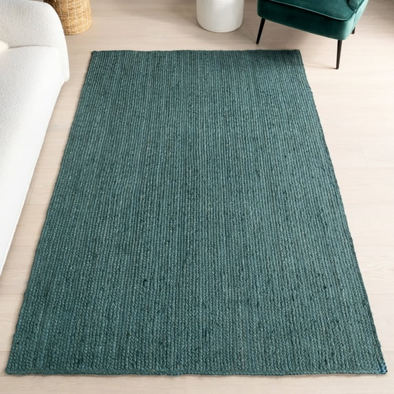 nuLOOM Rigo Hand Woven Farmhouse Jute Area Rug, 8' 6" x 11' 6", Hunter Green