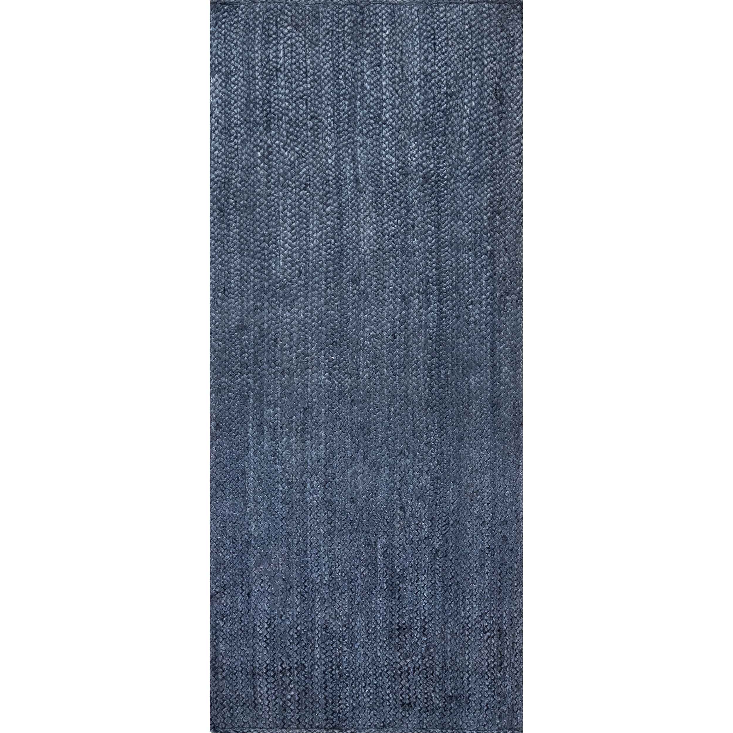 nuLOOM Rigo Hand Woven Farmhouse Jute Runner Rug, 2' 6" x 8', Navy