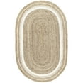 thumbnail image 1 of nuLOOM Rikki Braided Border Jute Area Rug, 4' x 6', Off White, 1 of 3