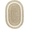 thumbnail image 1 of nuLOOM Rikki Braided Border Jute Area Rug, 6' x 9', Off White, 1 of 3