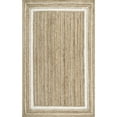 thumbnail image 1 of nuLOOM Rikki Braided Border Jute Area Rug, 7' 6" x 9' 6", Off White, 1 of 3