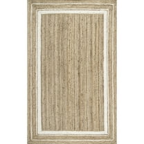 nuLOOM Rikki Braided Border Jute Area Rug, 7' 6" x 9' 6", Off White