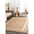 thumbnail image 1 of nuLOOM Rikki Braided Border Jute Area Rug, 8', Off White, 1 of 3