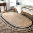 thumbnail image 1 of nuLOOM Rikki Coastal Braided Jute Area Rug, 6' x 9', Navy, 1 of 9