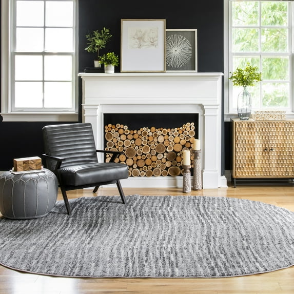 nuLOOM Sherill Abstract Transitional Area Rug, 6' 7" x 9', Oval, Sherill Grey