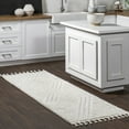 thumbnail image 1 of nuLOOM Risette Geometric Shag Tassel Area Rug, 2' 6" x 6', Runner, Risette Ivory, 1 of 9