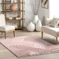thumbnail image 1 of nuLOOM Risette Geometric Shag Tassel Area Rug, 4' x 6', Pink, 1 of 9
