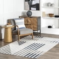 thumbnail image 1 of nuLOOM Robbi Modern Striped Area Rug, 3' x 5', Light Gray, 1 of 9