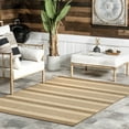 thumbnail image 1 of nuLOOM Robin Multi Stripe Indoor/Outdoor Area Rug, 7' 7" x 10' 10", Brown, 1 of 13