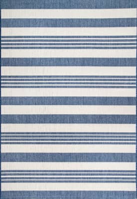 Coastal Stripe Blue Synthetic 10' x 14' Reversible Area Rug