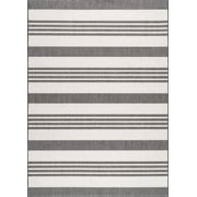 nuLOOM Robin Multi Stripe Indoor/Outdoor Grey 6' 3" x 9' 2" Coastal Area Rug