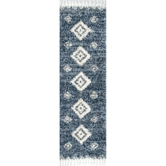 nuLOOM Rogue Modern Shag Runner Rug, 2' 6" x 8', Blue