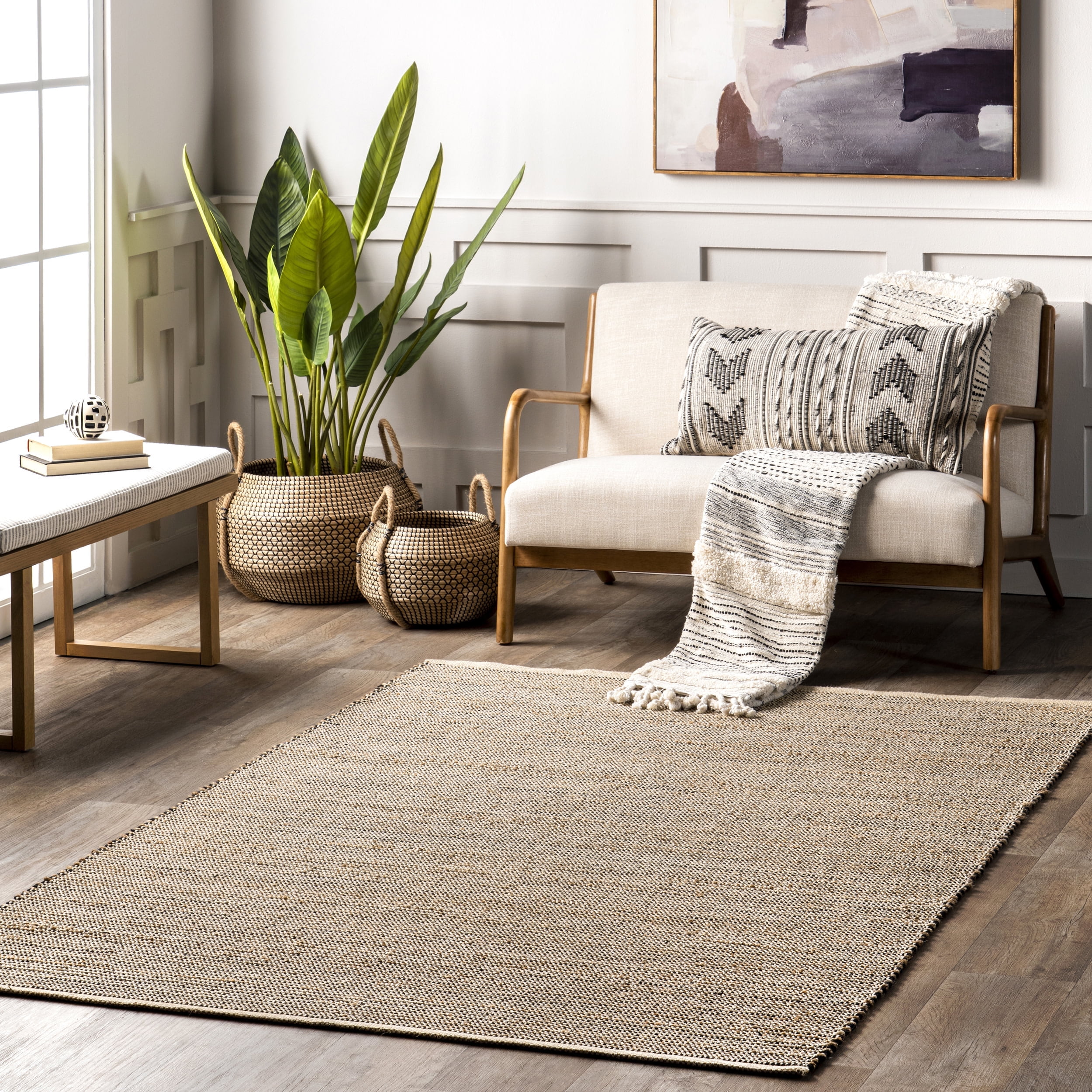 nuLOOM Roimata Casual Cotton Blend Area Rug, 8' x 10', Natural