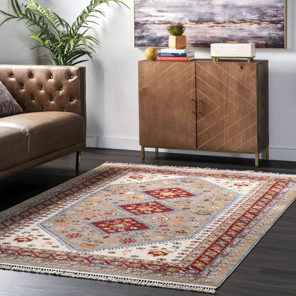 nuLOOM Romee Medallion Tasseled Area Rug