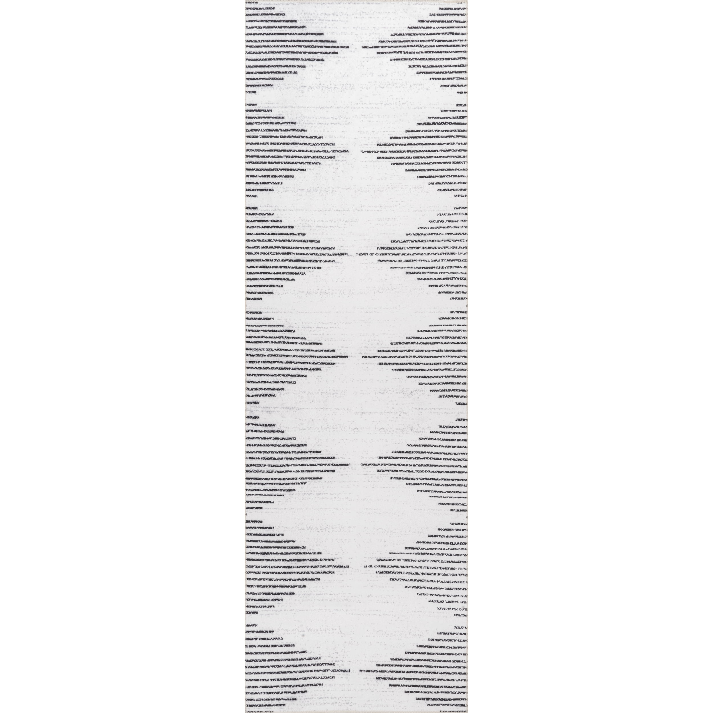 Ivory and Black Washable Diamond Runner Rug