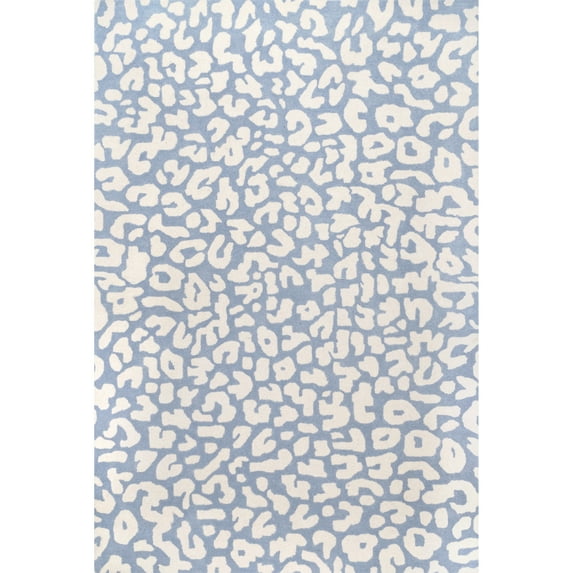 nuLOOM Rorie Leopard Print Wool Area Rug, 5' x 8', Light Blue