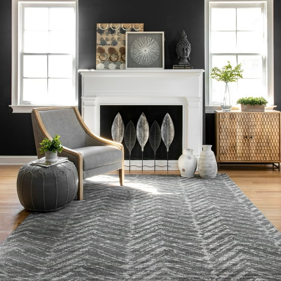 nuLOOM Rosanne Transitional Striped Area Rug, 6' 7" x 9', Dark Gray