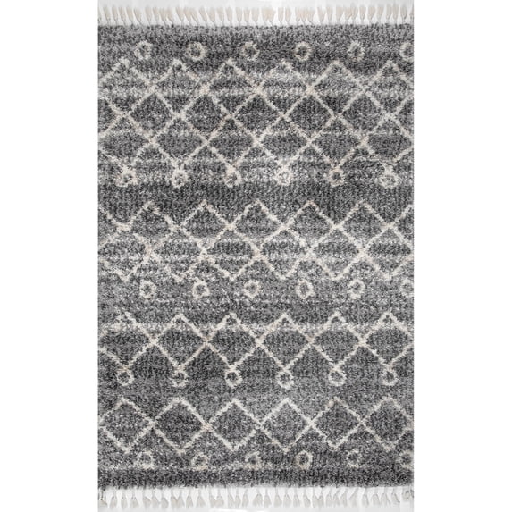 nuLOOM Roseanne Transitional Shag Area Rug, 4' x 6', Gray