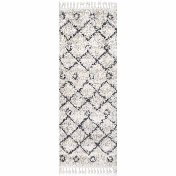 nuLOOM Roseanne Transitional Shag Runner Rug, 2' 6" x 8', Ivory