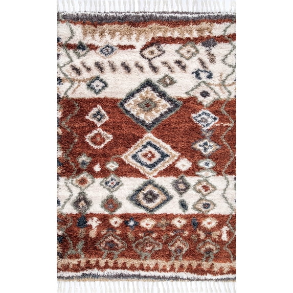 nuLOOM Rosemarie Southwestern Moroccan Shag Area Rug, 10' x 14', Red