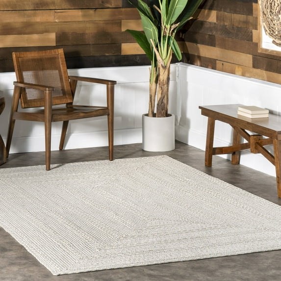 nuLOOM Rowan Braided Texture Indoor/Outdoor Area Rug, 6', Ivory
