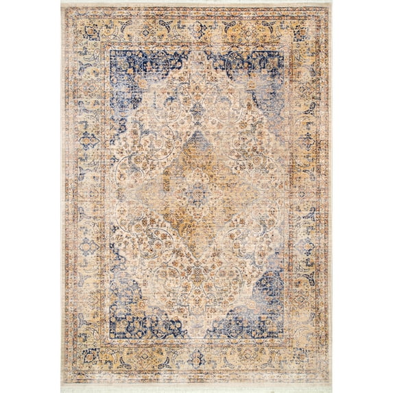 nuLOOM Roxie Fringe Vintage Area Rug, 7' 10" x 10', Blue