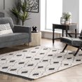 thumbnail image 1 of nuLOOM Rubena Soft Shag Diamond Trellis Fringe Accent Rug, 3' x 5', Beige, 1 of 2