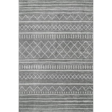 nuLOOM Ryden Moroccan Geometric Trellis Area Rug, 6' 7" x 9', Grey