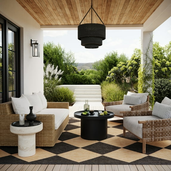 nuLOOM Sabina Diamond Trellis Indoor/Outdoor Area Rug, 8', Round, Sabina Dark Grey