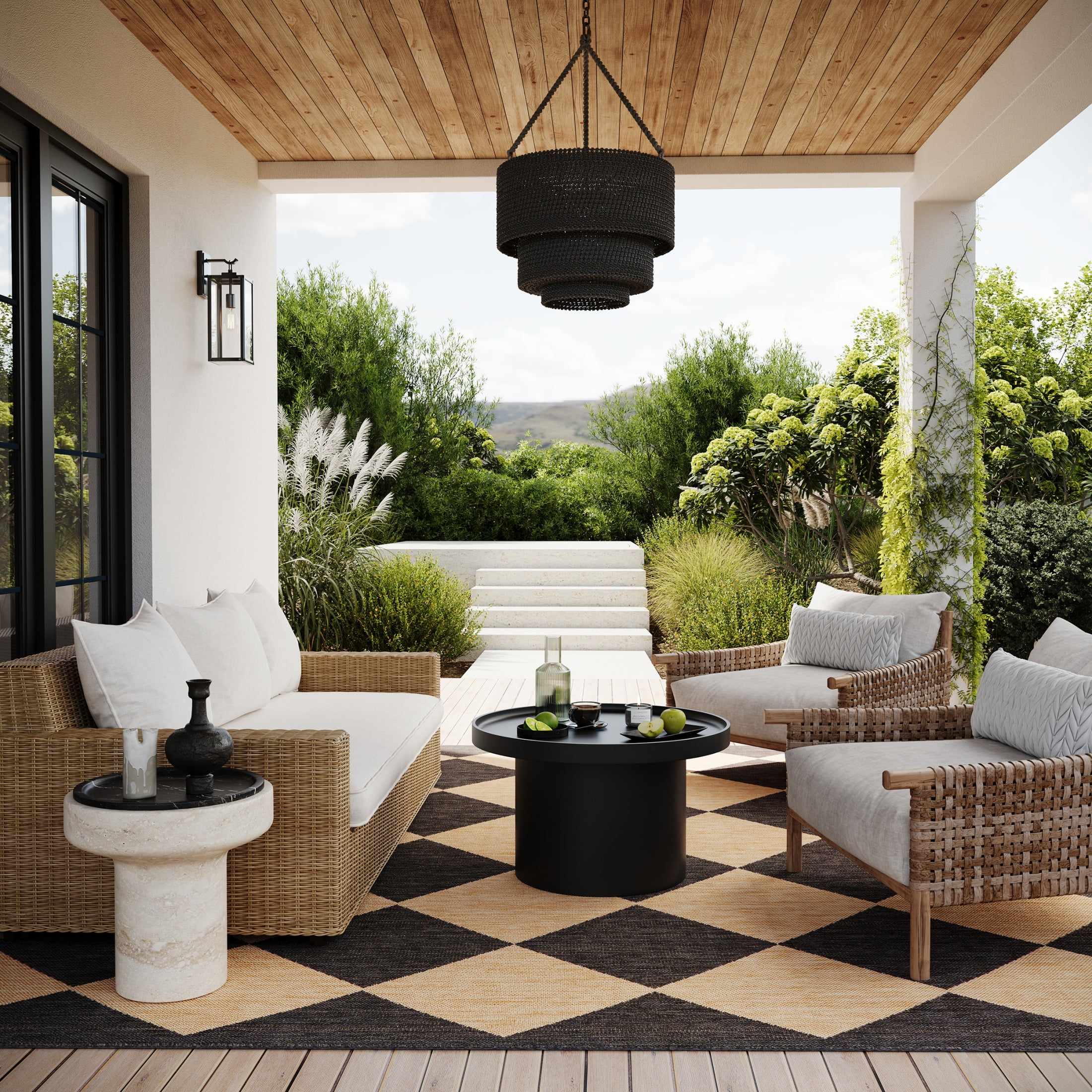 nuLOOM Sabina Diamond Trellis Indoor/Outdoor Area Rug, 8' x 10', Sabina Dark Grey