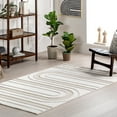 thumbnail image 1 of nuLOOM Sakura Abstract Swirls Fringe Area Rug, 5' x 8', Sakura Ivory, 1 of 8