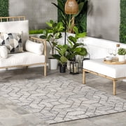 nuLOOM Sandee High-Low Chain Links Indoor/Outdoor Area Rug, 5 x 8, Light Gray