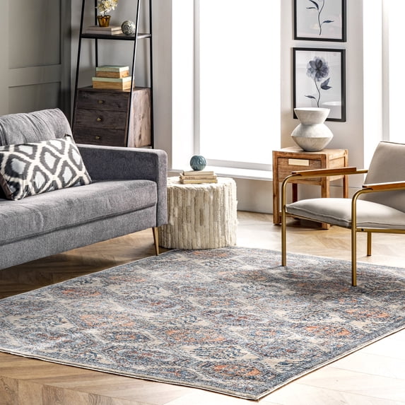 nuLOOM Sara Distressed Tribal Motif Area Rug, 5' 3" x 7' 3", Grey