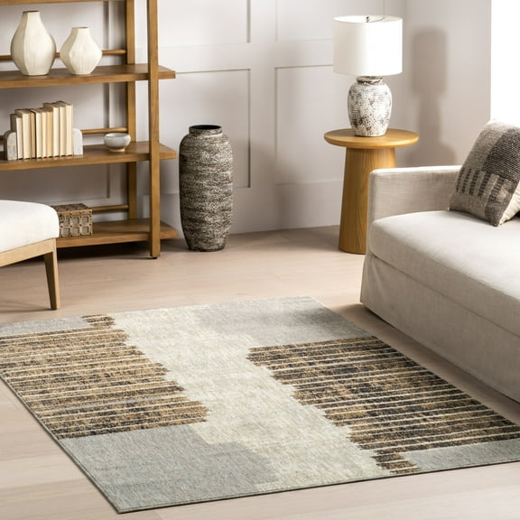 nuLOOM Sarahi Modern Abstract Area Rug, 5' x 8', Sarahi Light Brown