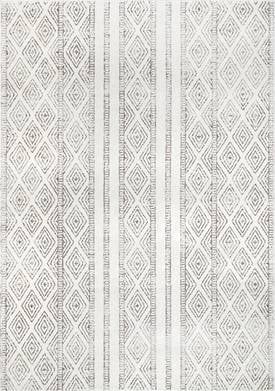 Reversible Gray Geometric Synthetic 4' x 6' Area Rug