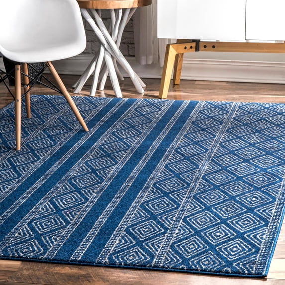nuLOOM Sarina Diamonds Area Rug, 6' 7" x 9', Blue