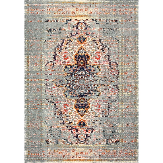 nuLOOM Sarita Distressed Persian Area Rug, 8' 10" x 12', Gray