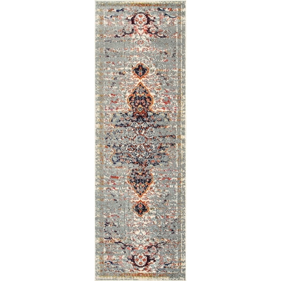 nuLOOM Sarita Distressed Persian Runner Rug, 2' 6" x 6', Gray