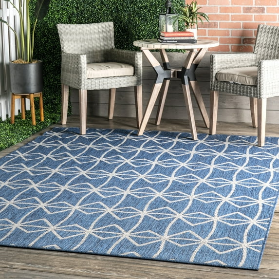 nuLOOM Saunders Geometric Indoor/Outdoor Area Rug, 5' x 8', Saunders Blue