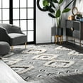 thumbnail image 1 of nuLOOM Savannah Moroccan Tasseled Wool Area Rug, 8' 6" x 11' 6", Black, 1 of 9
