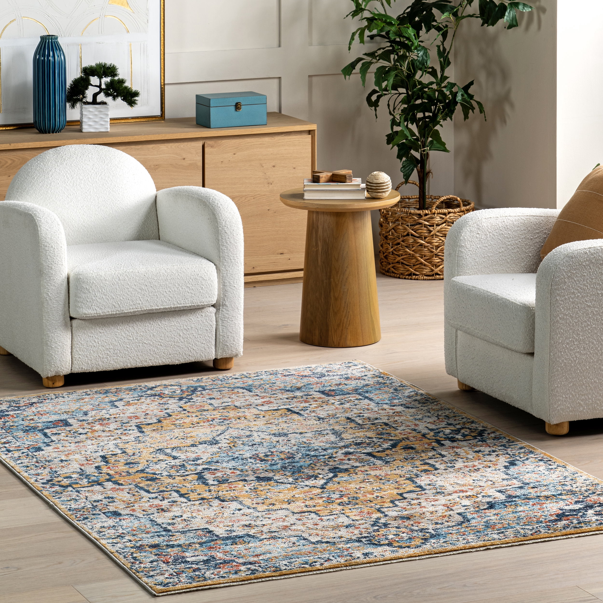 nuLOOM Sawyer Vintage Transitional Area Rug, 4' x 6', Yellow - Walmart ...