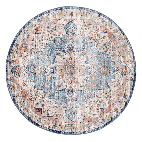 nuLOOM Sawyer Vintage Transitional Multi 8' Vintage Round Rug