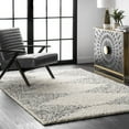 thumbnail image 1 of nuLOOM Scarlette Abstract Diamond Shag Area Rug, 6' 7" x 9', Scarlette Off-white, 1 of 9