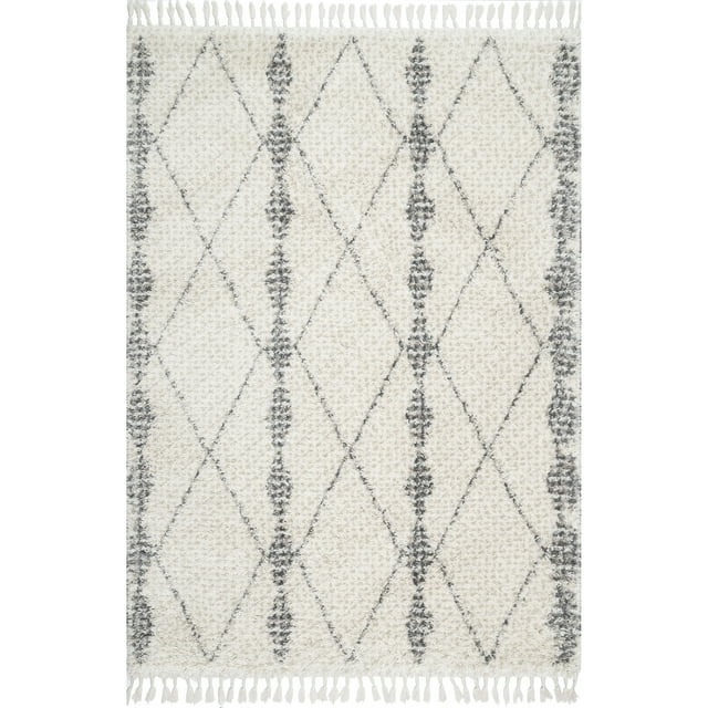 nuLOOM Selah Diamond Shag Accent Rug, 3' x 5', Beige